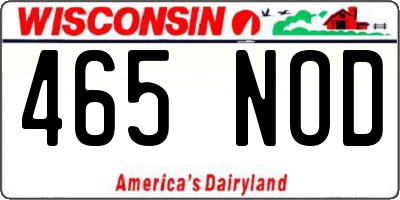 WI license plate 465NOD