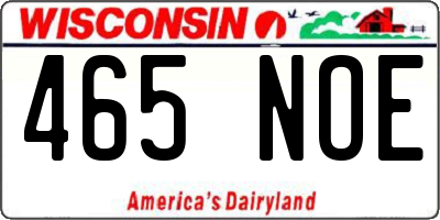 WI license plate 465NOE