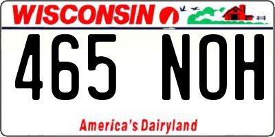 WI license plate 465NOH