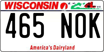 WI license plate 465NOK