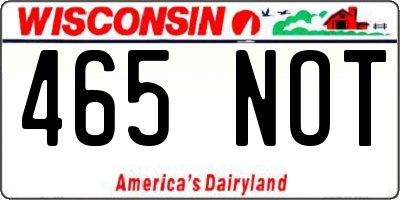 WI license plate 465NOT