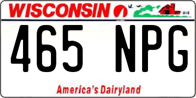 WI license plate 465NPG