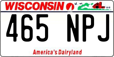 WI license plate 465NPJ