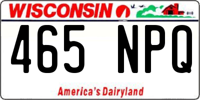 WI license plate 465NPQ