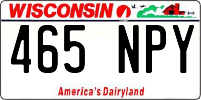 WI license plate 465NPY
