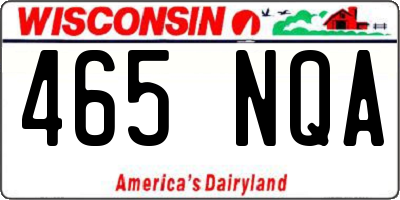 WI license plate 465NQA
