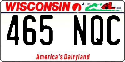 WI license plate 465NQC