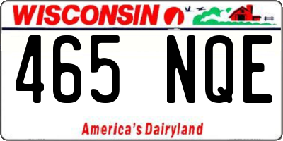 WI license plate 465NQE