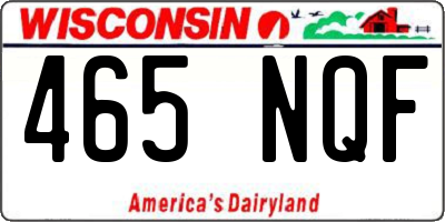 WI license plate 465NQF