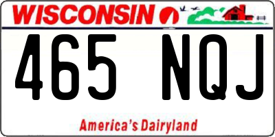 WI license plate 465NQJ