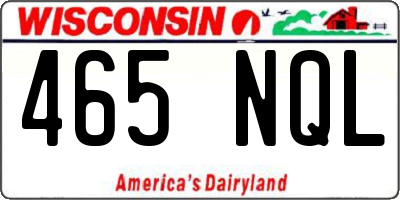 WI license plate 465NQL