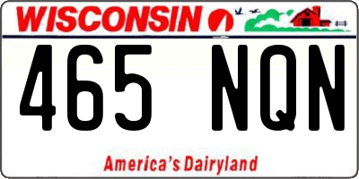 WI license plate 465NQN