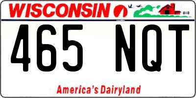 WI license plate 465NQT