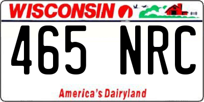 WI license plate 465NRC