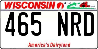 WI license plate 465NRD