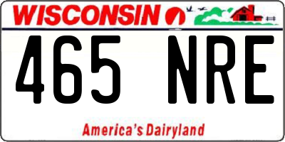 WI license plate 465NRE