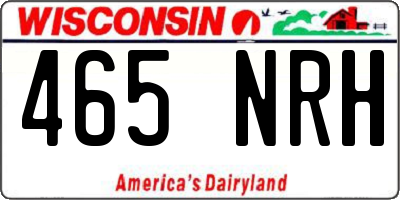 WI license plate 465NRH