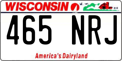 WI license plate 465NRJ