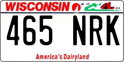 WI license plate 465NRK
