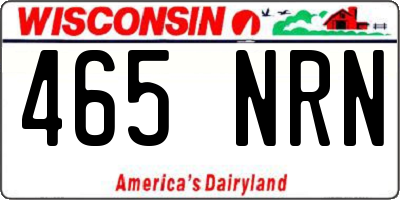 WI license plate 465NRN