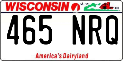 WI license plate 465NRQ