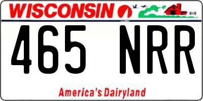 WI license plate 465NRR