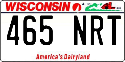 WI license plate 465NRT