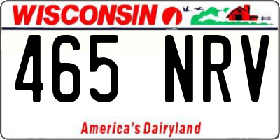 WI license plate 465NRV