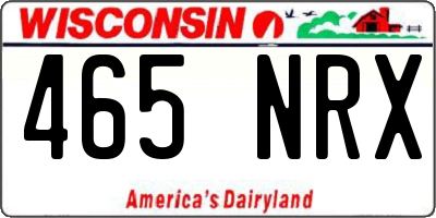 WI license plate 465NRX