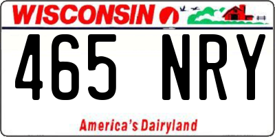 WI license plate 465NRY