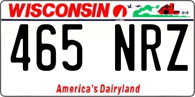 WI license plate 465NRZ