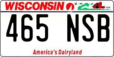 WI license plate 465NSB