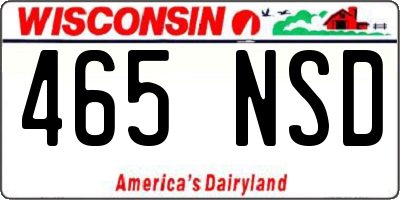 WI license plate 465NSD