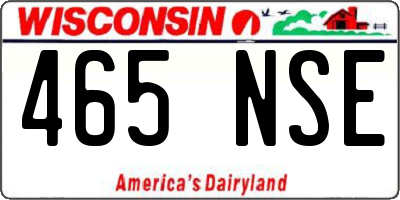WI license plate 465NSE