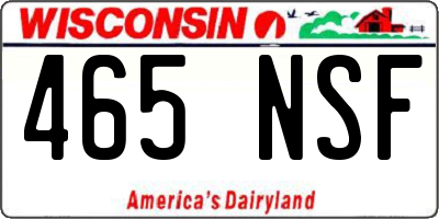 WI license plate 465NSF