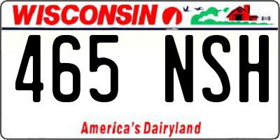 WI license plate 465NSH