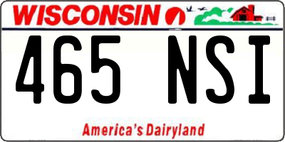 WI license plate 465NSI