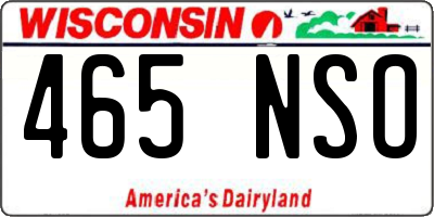 WI license plate 465NSO