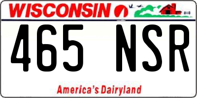 WI license plate 465NSR
