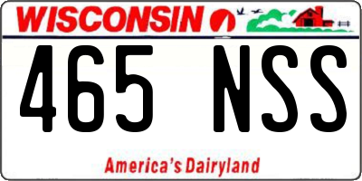 WI license plate 465NSS