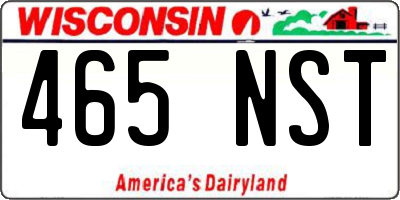WI license plate 465NST