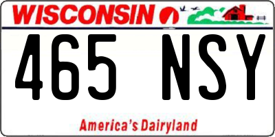 WI license plate 465NSY