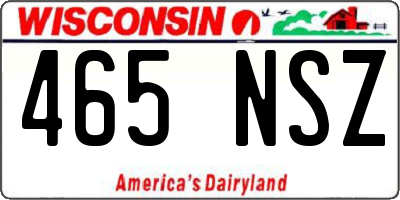 WI license plate 465NSZ