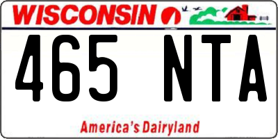 WI license plate 465NTA