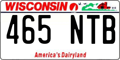 WI license plate 465NTB