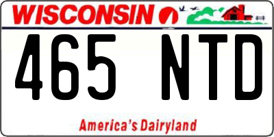 WI license plate 465NTD