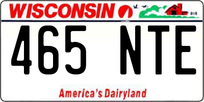 WI license plate 465NTE