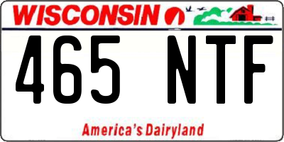 WI license plate 465NTF