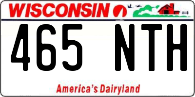 WI license plate 465NTH