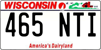 WI license plate 465NTI